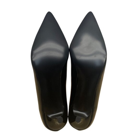 YDN Women’s Black Patent Faux Leather Pointed Toe Kitten Heel Pumps Size 7 - New - Picture 7 of 9
